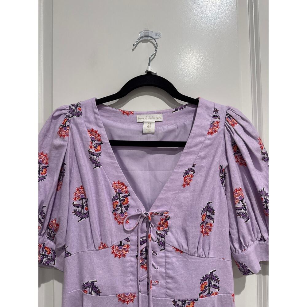MSRP: $248 | ✨ House of Harlow 1960 Floral Linen Blend Isolda Mini Dress – XS-S✨ - Picture 3 of 6